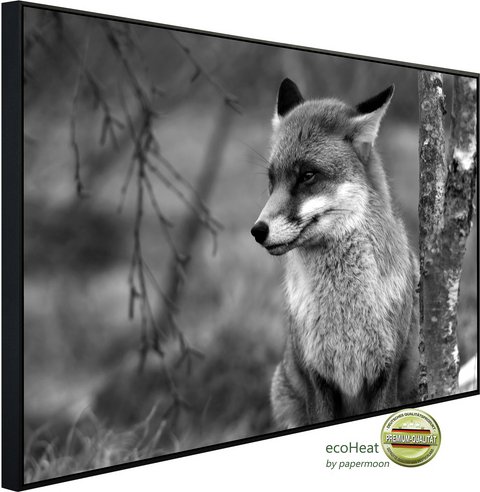 papermoon Infrarotheizung »EcoHeat - Fuchs Schwarz + Weiss «, Matt-Effekt - bunt