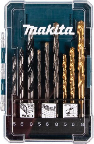MAKITA Bohrerset »D-71962«, Ø 5 / 6 / 8 mm, 9-teilig - bunt