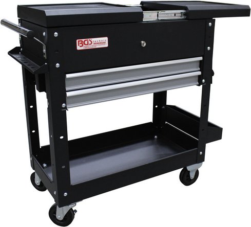 BGS Technic Werkstattwagen, Werkstattwagen 2 Schubladen Horizontal-Doppelausz. leer - bunt
