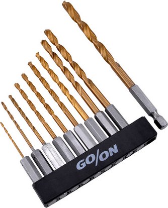 GO/ON! HSS-Bohrersatz, 10-tlg - silberfarben