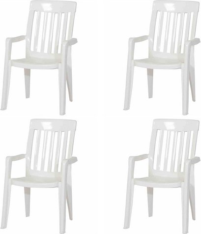 SIEGER Stapelsessel »Palma«, 4er-Set, Kunststoff - weiss