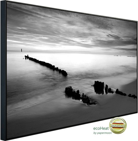 Thumbnail - papermoon Infrarotheizung »EcoHeat - Strand Schwarz + Weiss«, Matt-Effekt - bunt