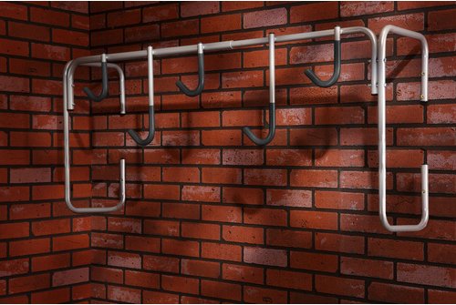 Fahrradhalterung, Wandständer für 5 Fahrräder 130 x 36 x 65 cm - silberfarben