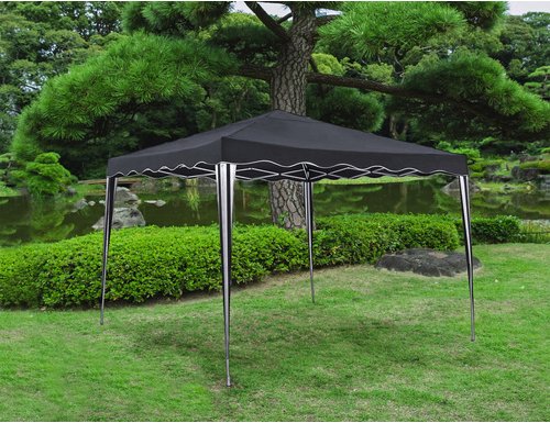 GARDEN PLEASURE Pavillon »GANGES«, quadratisch, BxT: 295 x 295 cm - grau