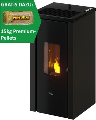 PEGASO Pelletofen »Vera 7«, schwarz, Stahl, 7 kW - grau