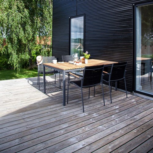 Cinas Gartenmöbelset, 4 Sitzplätze, Teakholz - grau