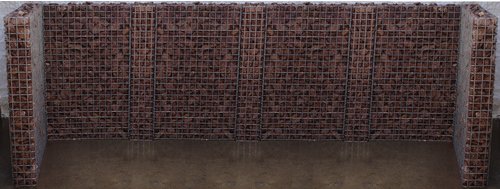 Gabiona Gabionen-Mülltonnenverkleidung, galvanisch verzinkter Stahl - silberfarben