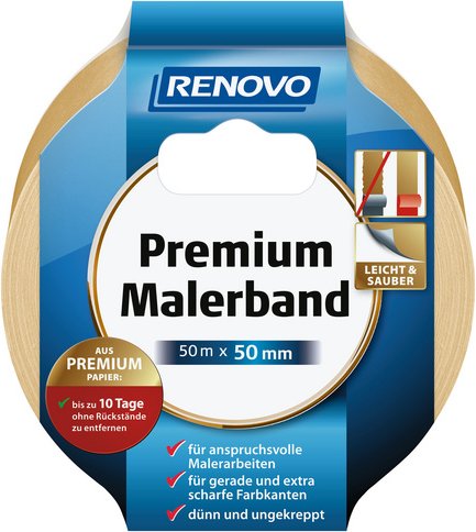 RENOVO Malerband, BxL: 50mm x 50m - orange