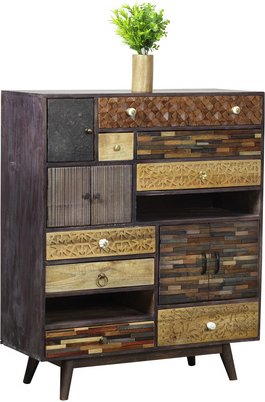 INTERIA Home & Living Kommode »TOBOL«, Holz, mehrfarbig/braun/grau - bunt