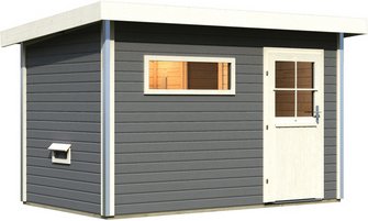 KARIBU Saunahaus »Schwanenburg«, 336x196x228 cm - grau
