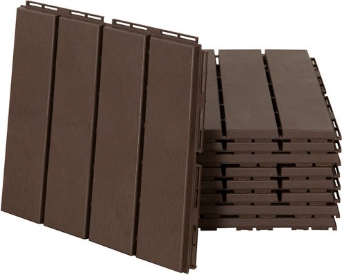 Outsunny Terrassenfliese, BxL: 30 x 30 cm, PP, braun