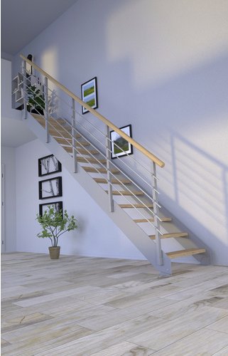 STARWOOD Systemtreppe »Kos«, Metall, 13 Stufen, max. Geschosshöhe 280 cm - braun