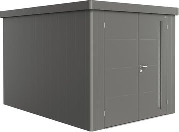 BIOHORT Gerätehaus »Neo«, Stahl, BxHxT: 236 x 222 x 348 cm (Außenmaße inkl. Dachüberstand) - grau