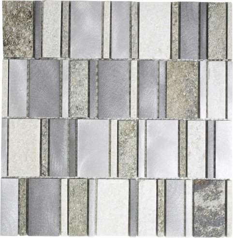 HuH Mosaik Mosaikfliese »Urban-Mix«, BxL: 29,4 x 29,8 cm, Wandbelag - silberfarben