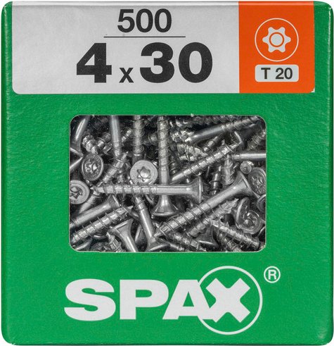 SPAX Universalschraube, 4 mm, Stahl, 500 Stk., TRX 4x30 XXL - silberfarben