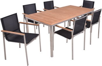 GARDEN PLEASURE Gartenmöbelset »DENVER«, 6 Sitzplätze, max. Belastung: 110 kg - braun