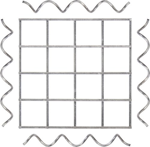 Gabiona Säulenabdeckung, galvanisch verzinkter Stahl - silberfarben