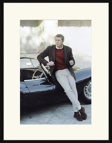 ANY IMAGE Digitaldruck »Steve McQueen«, Rahmen: Buchenholz, Schwarz