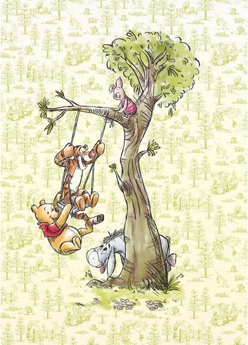 KOMAR Vliestapete »Winnie Pooh in the wood«, bunt, glatt