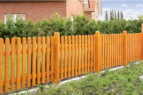 Mr. GARDENER Gartenzaun »Bamberg«, HxLxT: 85 x 180 x 9 cm, fichtenholz/kiefernholz, pinienfarben - orange