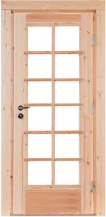 WOLFF FINNHAUS Einzeltür »Nils «, Leimholz, naturbelassen, für Gartenhäuser - braun