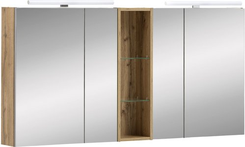 SCHILDMEYER Spiegelschrank »Duo«, BxHxT: 141,6 x 71 x 16 cm, 4-türig, eiche - braun