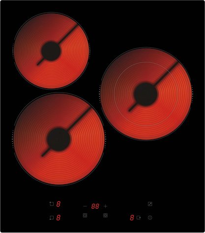 PKM Kochfeld »KF3F«, schwarz, BxHxT: 45 x 5 x 51 cm