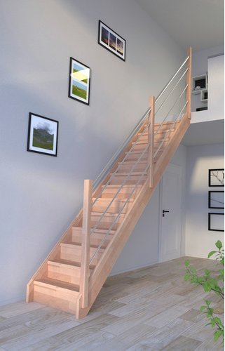 STARWOOD Systemtreppe »Mykonos«, Buchenholz, 13 Stufen, max. Geschosshöhe 280 cm - braun