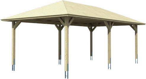 Thumbnail - SKANHOLZ Carport »Taunus«, BxT: 439 x 786 cm, Firsthöhe: 329 cm, farbbehandelt - weiss