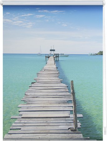 Lichtblick Rollo, Klemmfix, 45x150 cm, El Mar, blau