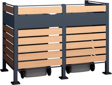 Westmann Mülltonnenbox »Planum«, BxHxT: 170 x 120 x 90 cm, für 2 x 240 L Mülltonnen, Stahl - braun