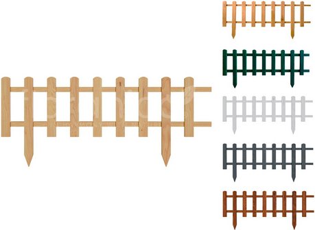 Floranica Gartenzaun, Steckzaun zum Abgrenzen 1 STK 104cm Höhe 20cm Unbehandelt - braun