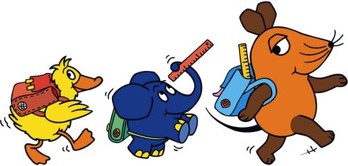 Die Maus Wandtattoo »Die Maus: Schulweg«, selbstklebend