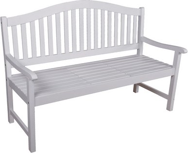 GARDEN PLEASURE Bank »SINGAPUR«, Eukalyptusholz, BxHxT: 62 x 104 x 150 cm - weiss