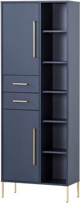 SCHILDMEYER Hochschrank »Kent«, BxHxL: 33 x 184,3 x 67,1 cm, mitternachtsblau, Holzwerkstoff melaminbeschichtet