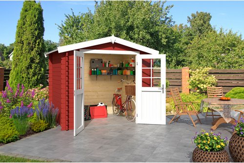 LASITA MAJA Gartenhaus »Ingo«, BxHxT: 262,1 x 222,3 x 195 cm (Außenmaße inkl. Dachüberstand), Holz - rot