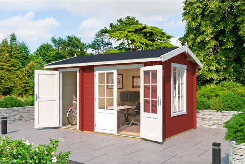 LASITA MAJA Gartenhaus »Wrexham«, BxHxT: 430 x 250,8 x 283,5 cm, (Außenmaß inkl. Dachüberstand), schwedenrot