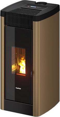 FREEPOINT Pelletofen »Steel 9«, 8,5 kW, Stahl, weiss - goldfarben