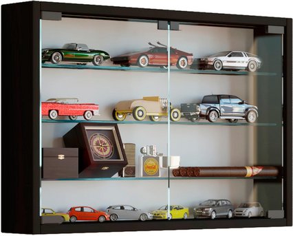 VCM Vitrine »Mandosa M«, BxH: 60 x 40 cm, Holzwerkstoff/Glas - schwarz