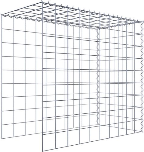 Gabiona Gabione, silbergrau, Maschenweite 10 cm x 10 cm, Spirale - silberfarben