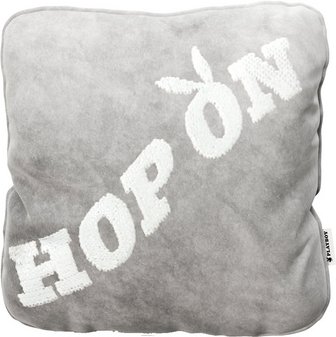 PHOENIX Dekokissen »Ellen«, BxL: 40 x 40 cm, Polyester/Kunststoff, mit Schriftzug - grau