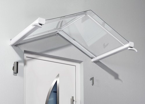GUTTA Giebelvordach »GV/T«, Polycarbonat (PC), weiß/klar - weiss