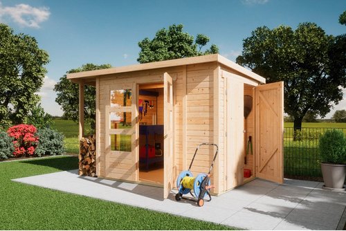 Thumbnail - KARIBU Gartenhaus, Außenmaß (BxHxT): 300 x 196,5 x 186,5 cm, naturbelassen - braun