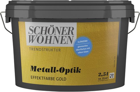 SCHÖNER WOHNEN FARBE Effektfarbe »Trendstruktur«, in Metall-Optik, goldfarben, 2,5 l