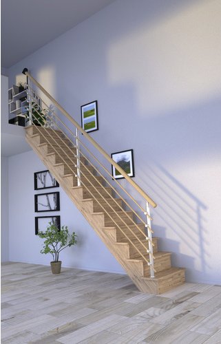 STARWOOD Systemtreppe »Lindos«, Eichenholz, 13 Stufen, max. Geschosshöhe 300 cm - braun