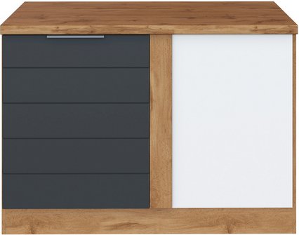 HELD MÖBEL Eckunterschrank »Faro«, BxHxT: 120 x 86 x 60 cm, Holzwerkstoff - grau