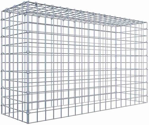 Gabiona Gabione, silbergrau, Maschenweite 5 cm x 5 cm, C-Ring - silberfarben