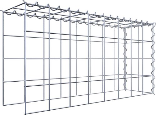 Thumbnail - Gabiona Gabione, silbergrau, Maschenweite 10 cm x 10 cm, Spirale - silberfarben