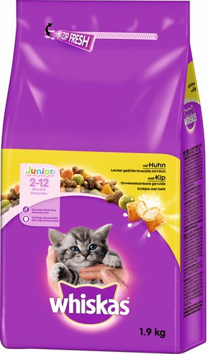WHISKAS Katzentrockenfutter, 6 Beutel à 1900 g