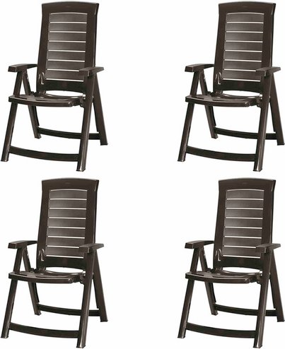 JARDIN Klappsessel »Aruba«, 4er-Set, Kunststoff - grau